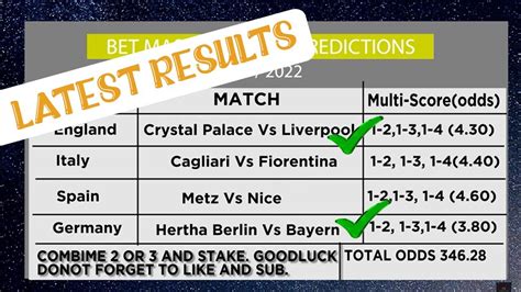 Sunday Correct Score Predictions & Tips .